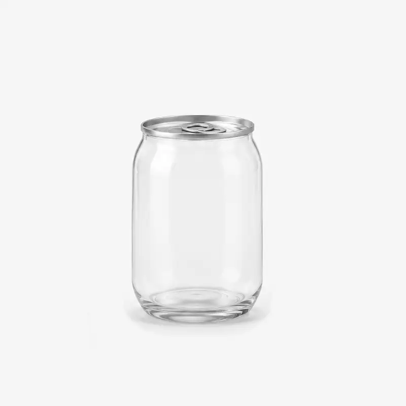 Transparant PET blikje 250 ml met aluminium deksel
