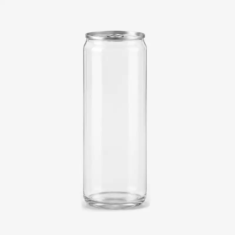 Transparant PET blikje 330 ml met aluminium deksel